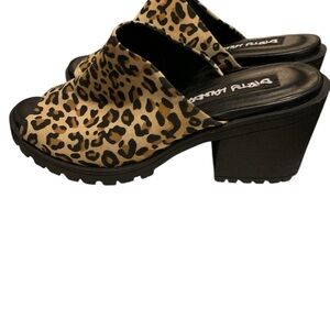 Dirty Laundry Animal Print Block Heel Mules